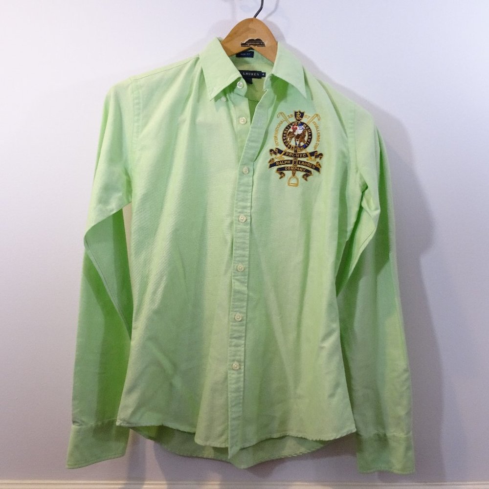 Ralph Lauren Mercer Classic Shirt 4 Mint Green Embroidery RLC Challenge Cup Polo